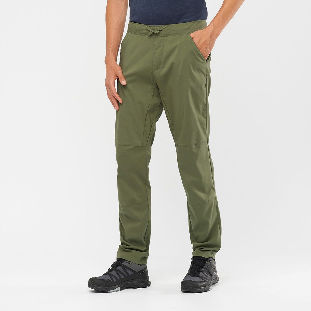 Pantalons Salomon Homme Vert Olive - Salomon OUTRACK TAPERED - France (5687-UDGHY)